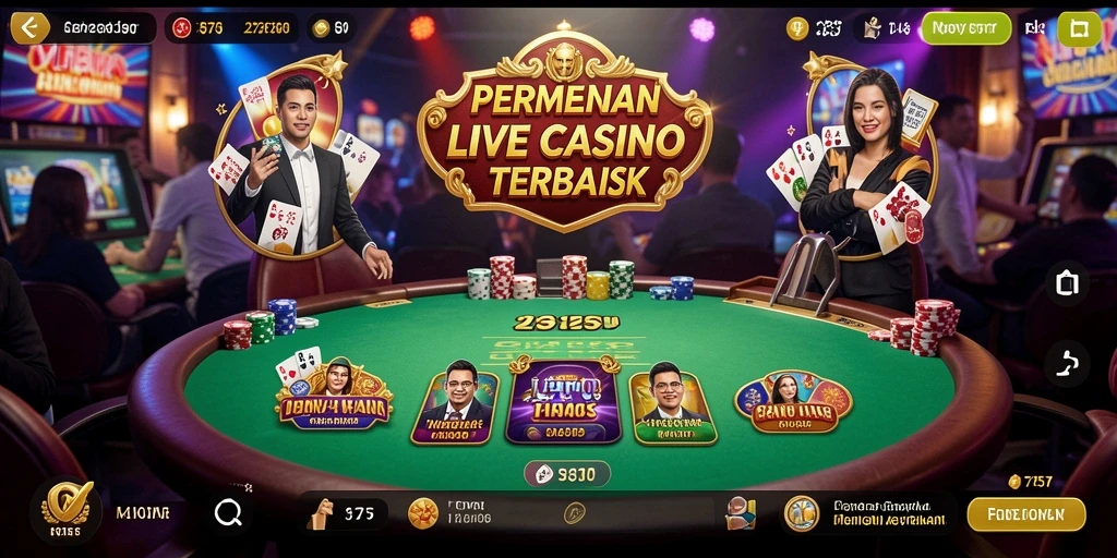 Tampilan utama gameplay Live Casino di 2757 dengan dealer langsung.