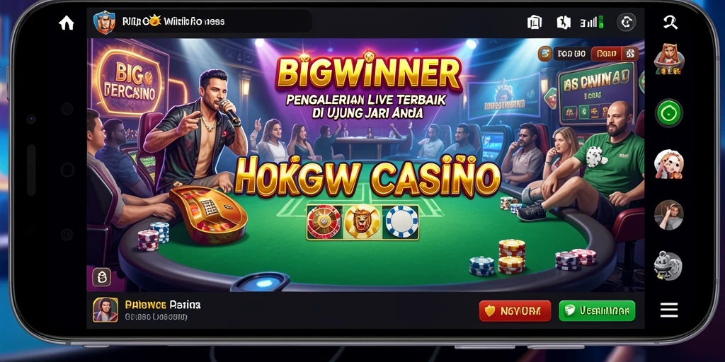 Tampilan gameplay Live Casino yang realistis dan mendebarkan di BIGWINNER.