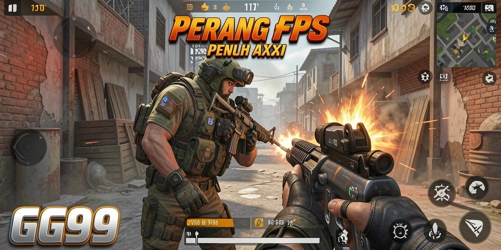 Tangkapan layar menampilkan aksi intens dalam permainan GG99.