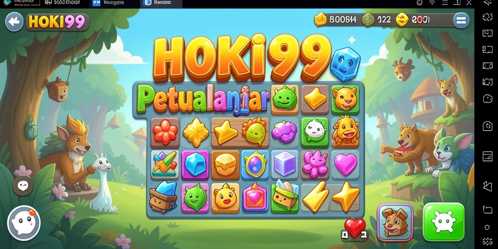 Screenshot gameplay HOKI99 yang menampilkan aksi Match-3 yang seru.