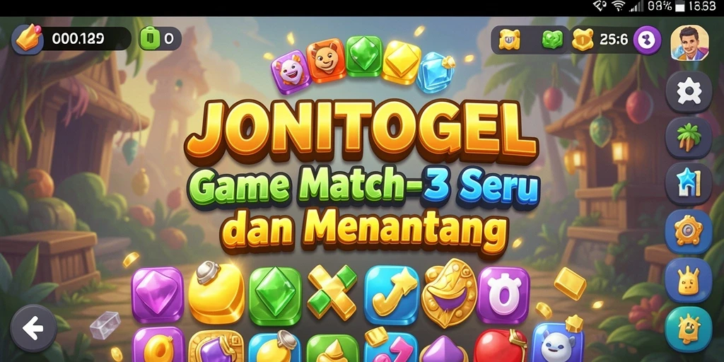 Gameplay seru dalam JONITOGEL dengan elemen Match-3 yang menarik.