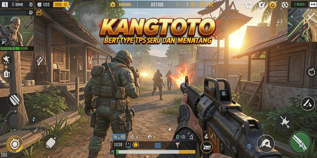 Tampilan gameplay KANGTOTO yang mendebarkan dalam medan pertempuran.