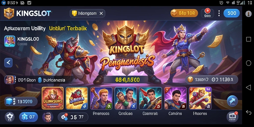 Tampilan utama KINGSLOT dengan fitur Utility interaktif.