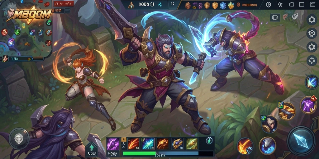 Tampilan seru gameplay MBOOM dalam aksi tim.