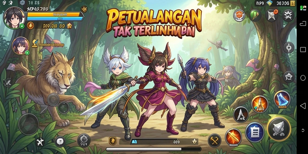Screenshot gameplay RP6789 menampilkan karakter anime yang beraksi.