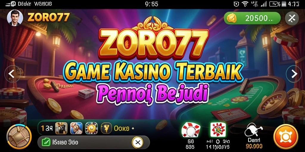 Tampilan utama gameplay ZORO77 yang menarik dan interaktif.
